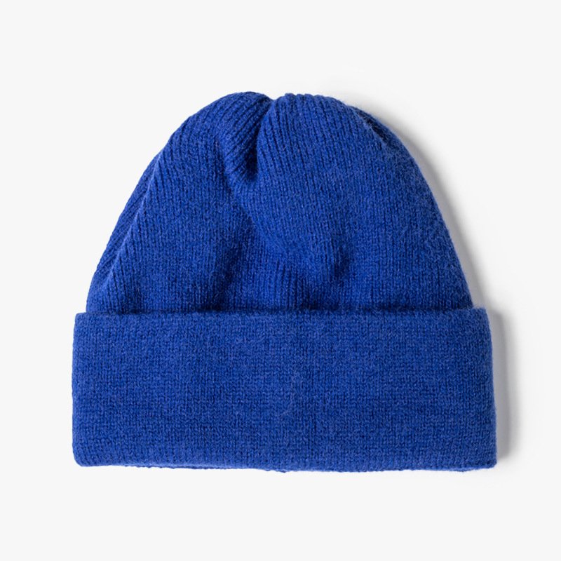 Customized logo Wholesale knitted woolen hat trend fashion solid color warm men's and women's cold hats