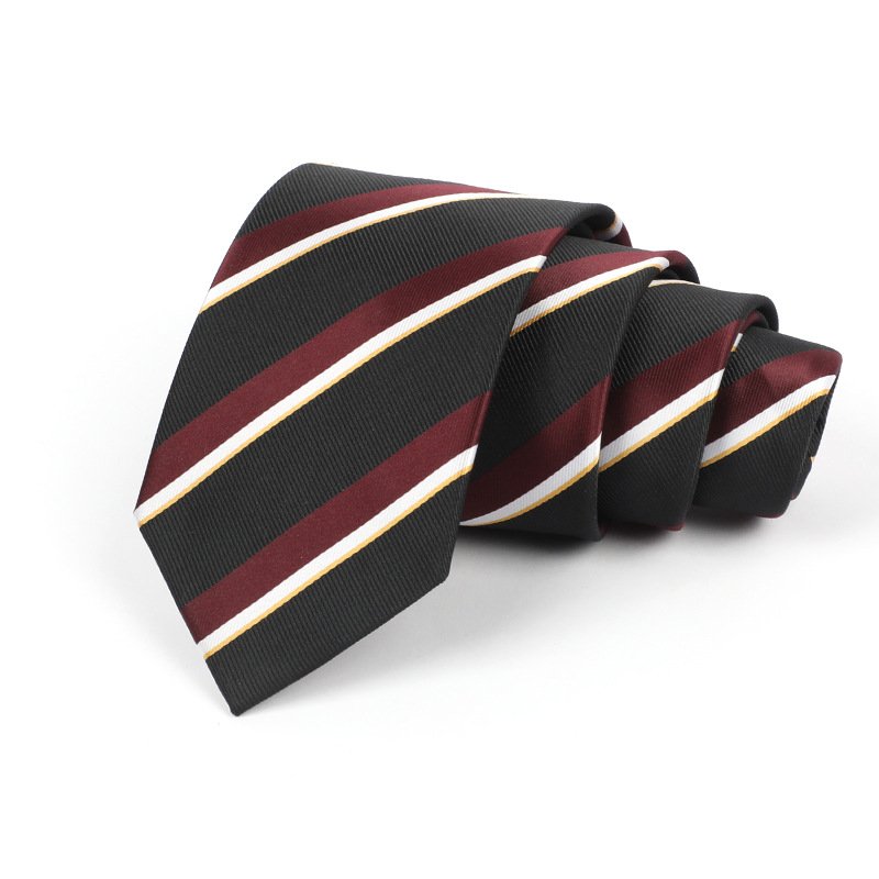 Hot seller 8cm tie men formal wedding groom striped hand tie Business suit shop fashion tie Brown