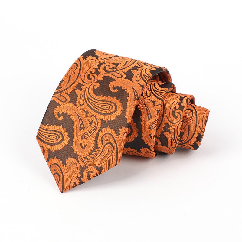 Hot seller 8cm tie men formal wedding groom striped hand tie Business suit shop fashion tie Brown