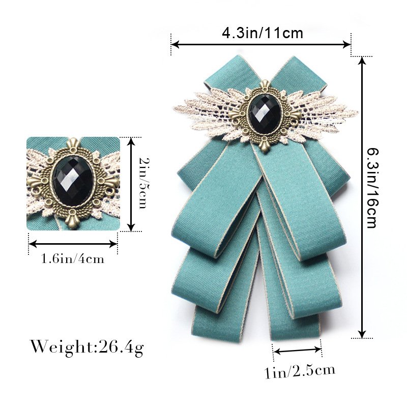 British Men Women Rhinestone Crystal Bowties Silk Party Bow Ties Ribbon Brooch For Suit