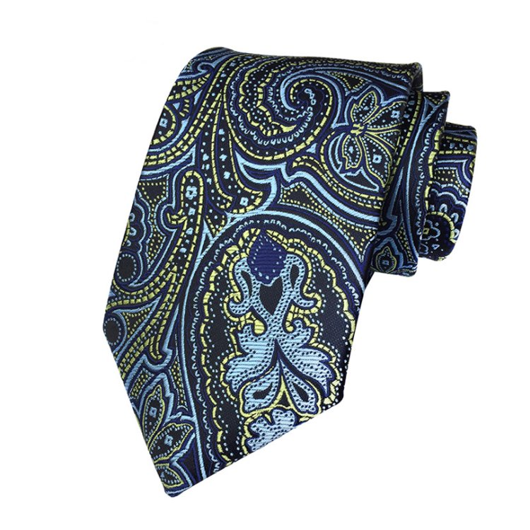 Custom Polyester Lattice Neck Ties For Men Classic Paisley Necktie Jacquard Woven Neck Tie