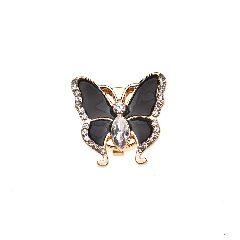 3D Butterfly Rhinestone Women's Cufflinks, Shirt Cuff Studs, Button Cover Clasp, Collar Decoration Jewelry