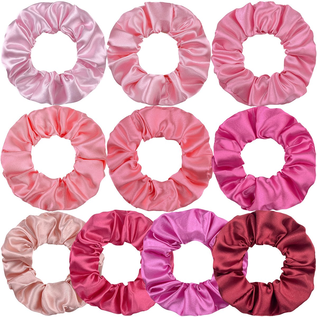 Solid color crystal satin fabric hair tie rope fashion simple hair ring rubber band women girl silk hair scrunchies