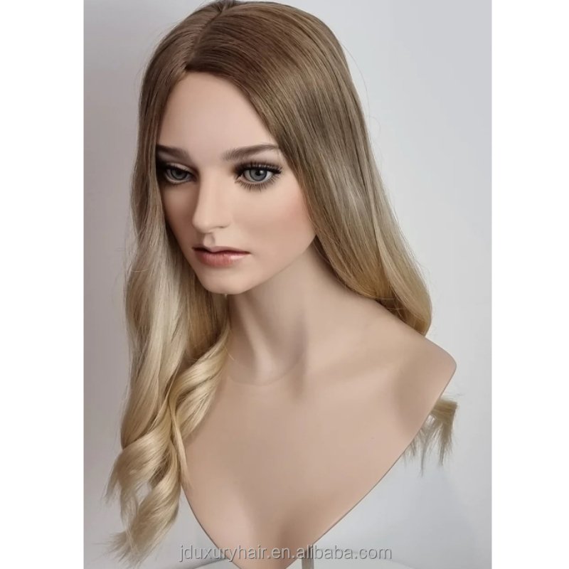 Raw European Human Hair blonde Balayage Clip In Hairpiece Hand Tied Silk Base Toupee For Women 7x7 8x8 9*9 Silk base toupee