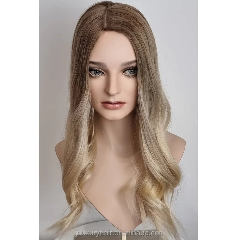 Raw European Human Hair blonde Balayage Clip In Hairpiece Hand Tied Silk Base Toupee For Women 7x7 8x8 9*9 Silk base toupee