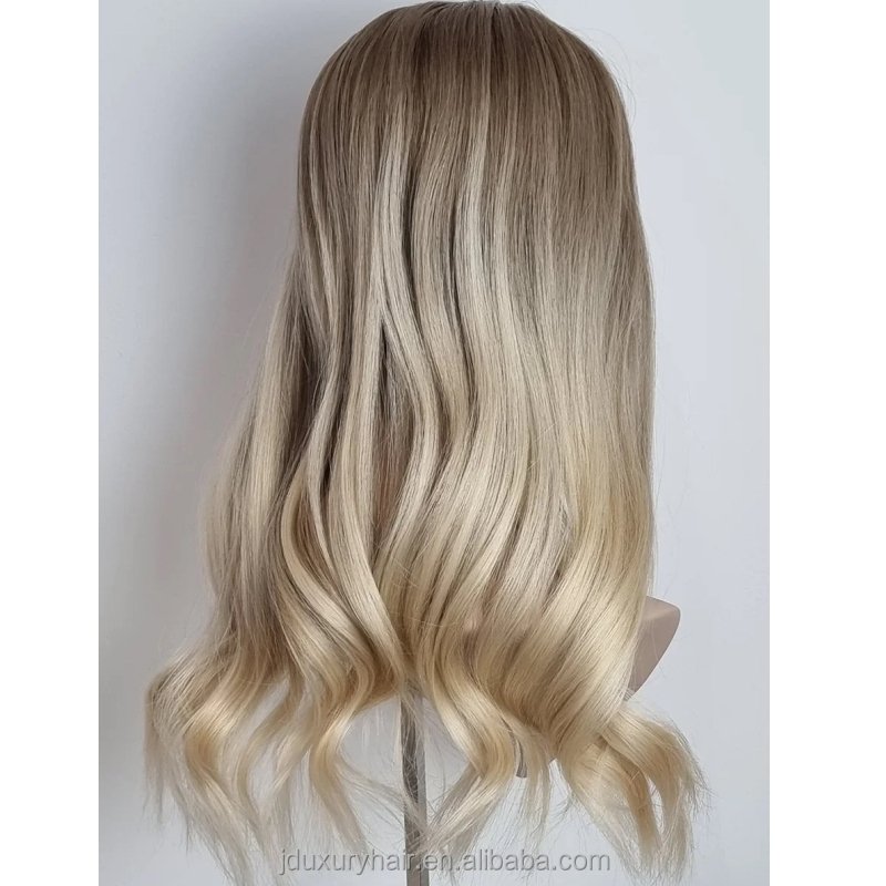 Raw European Human Hair blonde Balayage Clip In Hairpiece Hand Tied Silk Base Toupee For Women 7x7 8x8 9*9 Silk base toupee