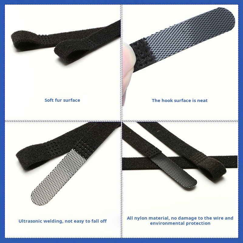Wholesale P Type Velcro Strap cable ties Reusable nylon hook and loop tape for Binding supplies