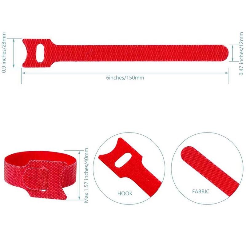 Custom Logo Reusable Cable Ties Multi-purpose Hook And Loop Cable Straps Wire Ties Cable Organizer For Home And Office
