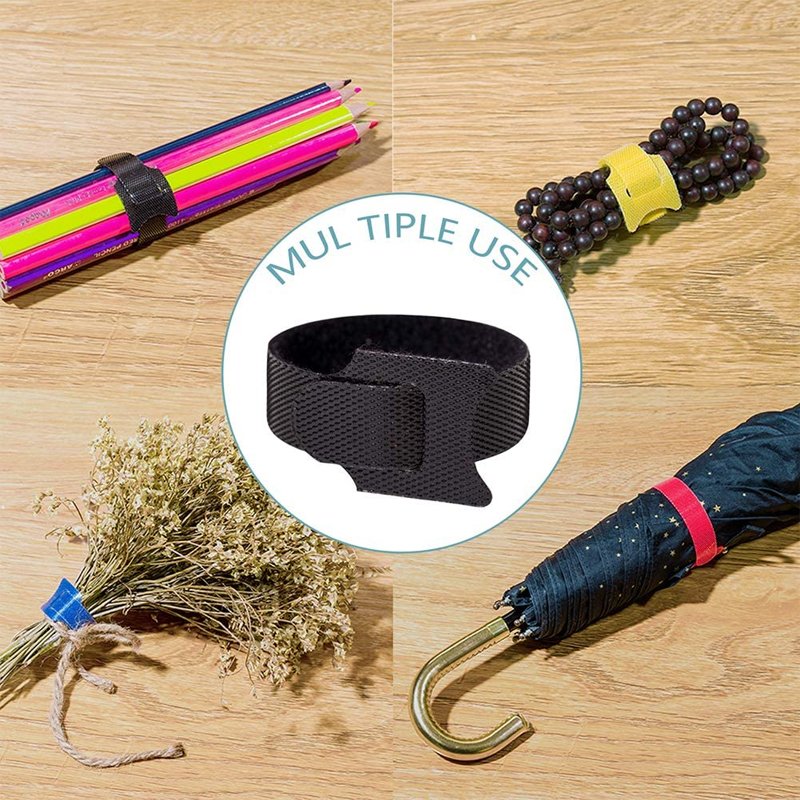 Custom Logo Reusable Cable Ties Multi-purpose Hook And Loop Cable Straps Wire Ties Cable Organizer For Home And Office