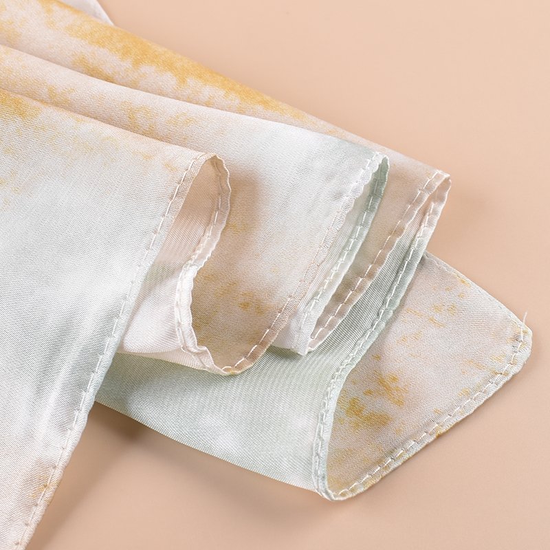 2024 Hot Sale Square Scarf High Quality Polyester Hair silk satin Scarf Custom Logo Tie-dye Kerchief Scarf Bandana for women