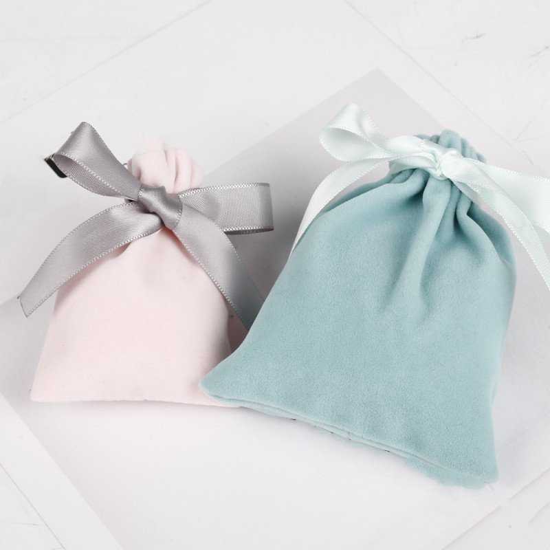 Custom Color Bow Tie Drawstring Bag Eco Pouch Bag Supplier Mini Pouch For Jewelry