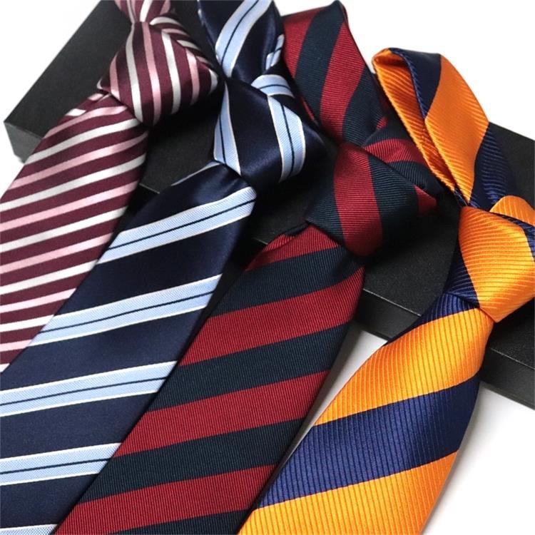 Silk Neck Ties Men 8cm Necktie New Design Existing Wholesale Men&#39;s Pure Business Black and White Neck Tie Wool Lining