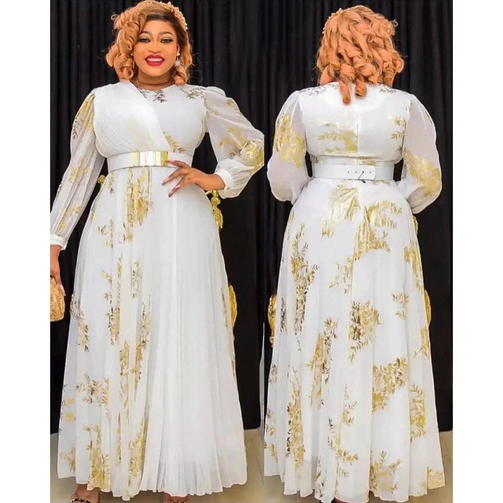 African Dresses Party Long Dress Evening Gown Plus Size Outfits 2023 Dashiki Ankara Wedding for Women Turkish Muslim Chiffon