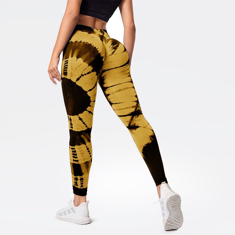 High Waist Fitness Yoga Pants Cross Tie Dye Butt Lift Workout Leggings Women's Yoga Pants Hip Leggings