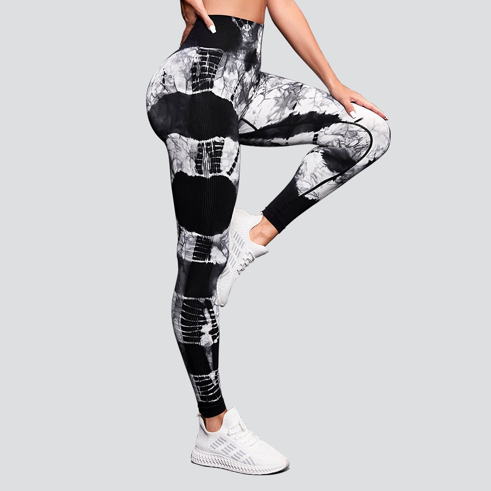 High Waist Fitness Yoga Pants Cross Tie Dye Butt Lift Workout Leggings Women's Yoga Pants Hip Leggings