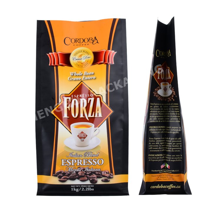 Custom 12Oz 90 Micron Brown Matte OPP/AL/PE UV Spot Aluminum Foil Side Gusset Moisture Proof Coffee Packaging Bags With Tin Tie