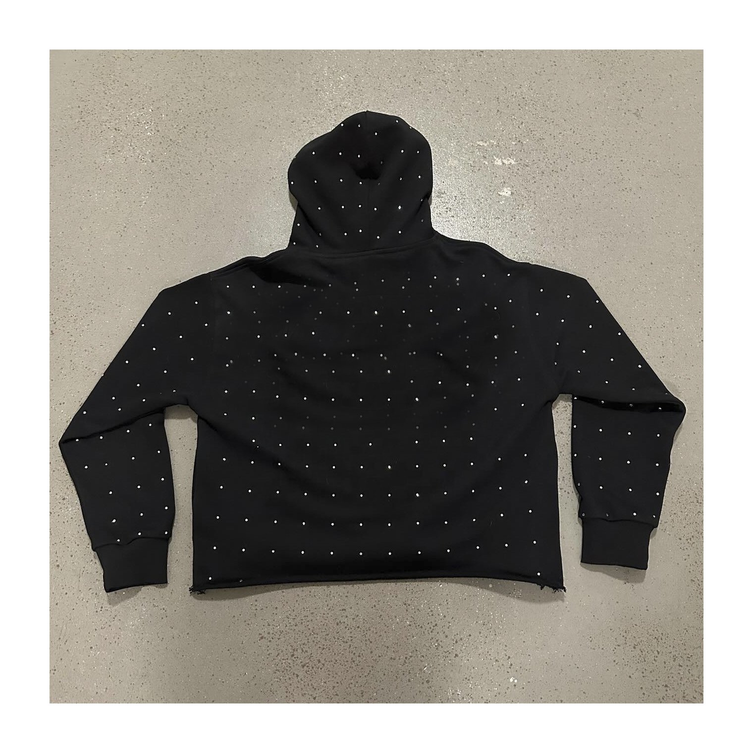 High Quality Design Street Acid Wash Vintage Screen Print Hoodie Oversized Rhinestone Hoodie Heavyweight 100% Cotton Hoodie