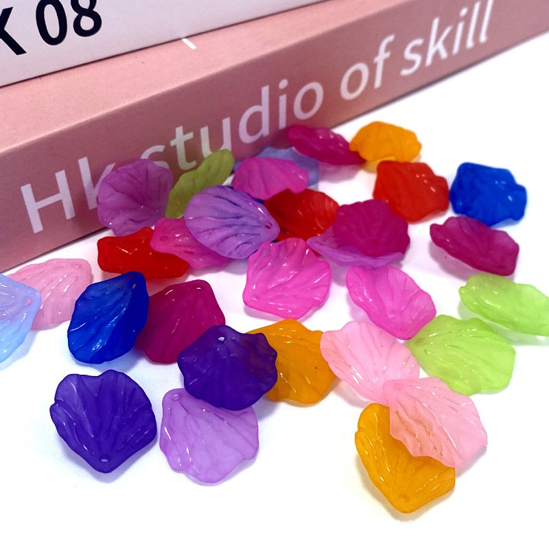 New Factory Wholesale Frosted Acrylic Lucite Flower Beads In Bulk Custom 500g/lot Hot colorful Frosted Acrylic Beads In 26*29MM