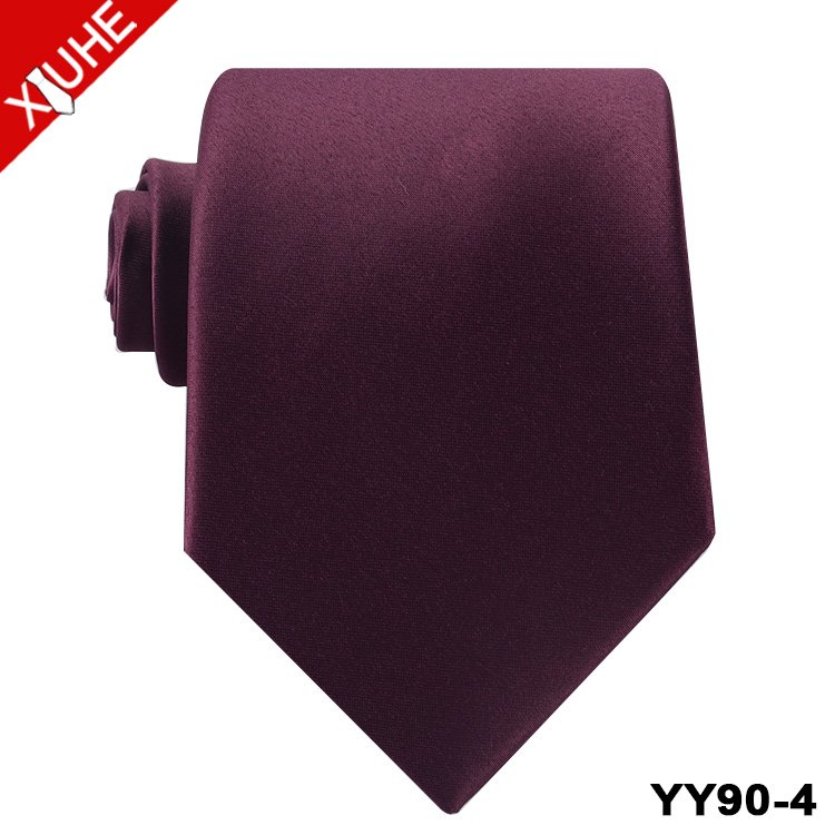 Cheap Mens Satin Tie Custom Color Black Necktie Solid Mens Custom Polyester Ties