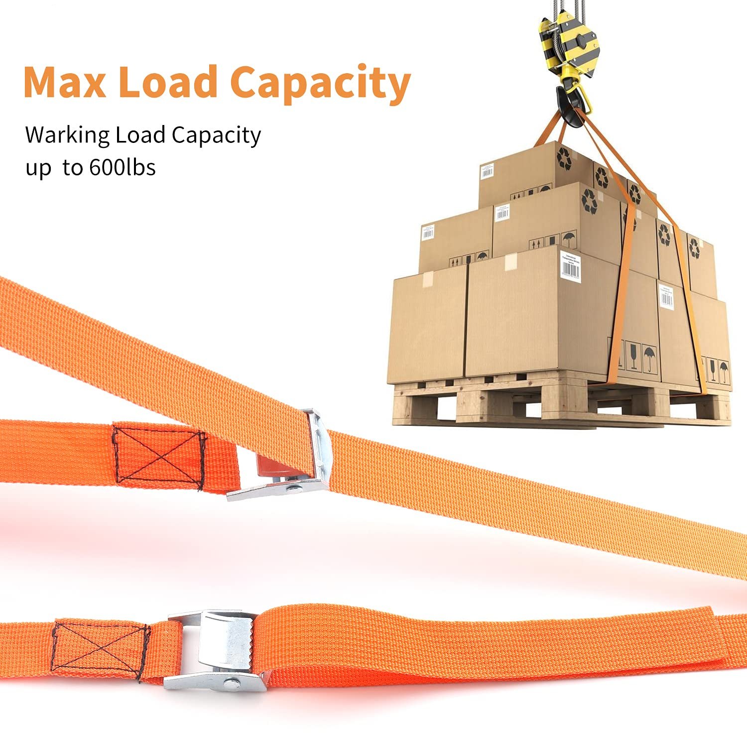 inch 250kgs soft loop motorcycle adjustable tie down straps zinc alloy cam lock buckle cargo lashing straps