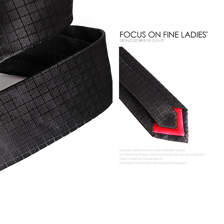 Men's black business tie diamond plaid arrow polyester silk hand-worn solid tie