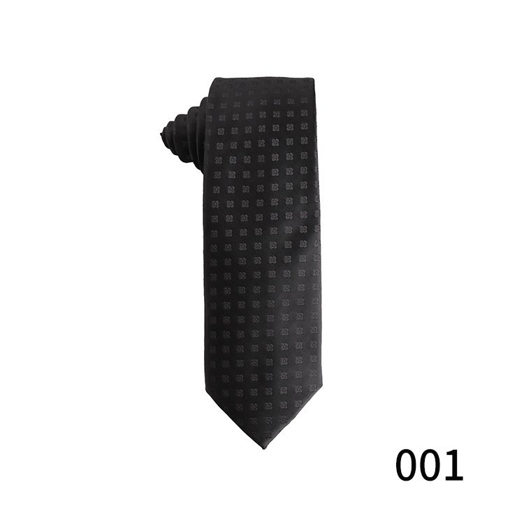 Men's black business tie diamond plaid arrow polyester silk hand-worn solid tie