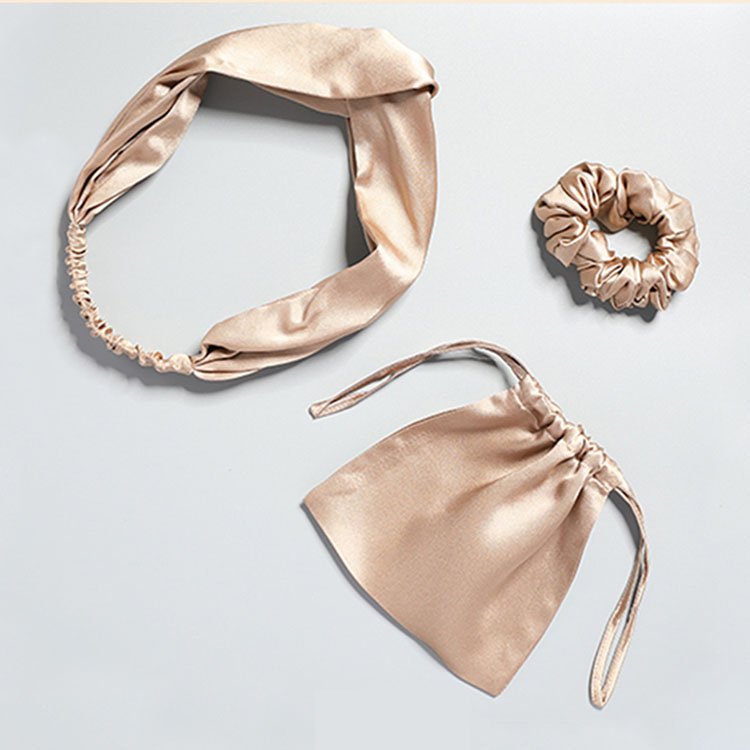 Luxury silk hair tie with band hairband 100% mulberry silk elastic headband for hair protection
