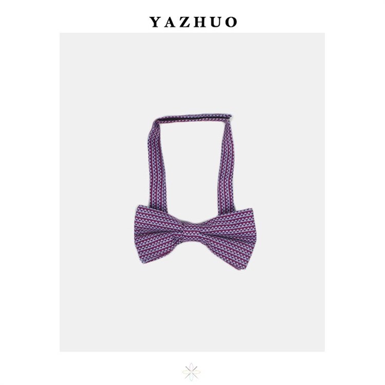 Adjustable Silk Printing Custom Bowtie Pre Tied Bows Purple Child Satine Bow Tie Kids Bow Ties