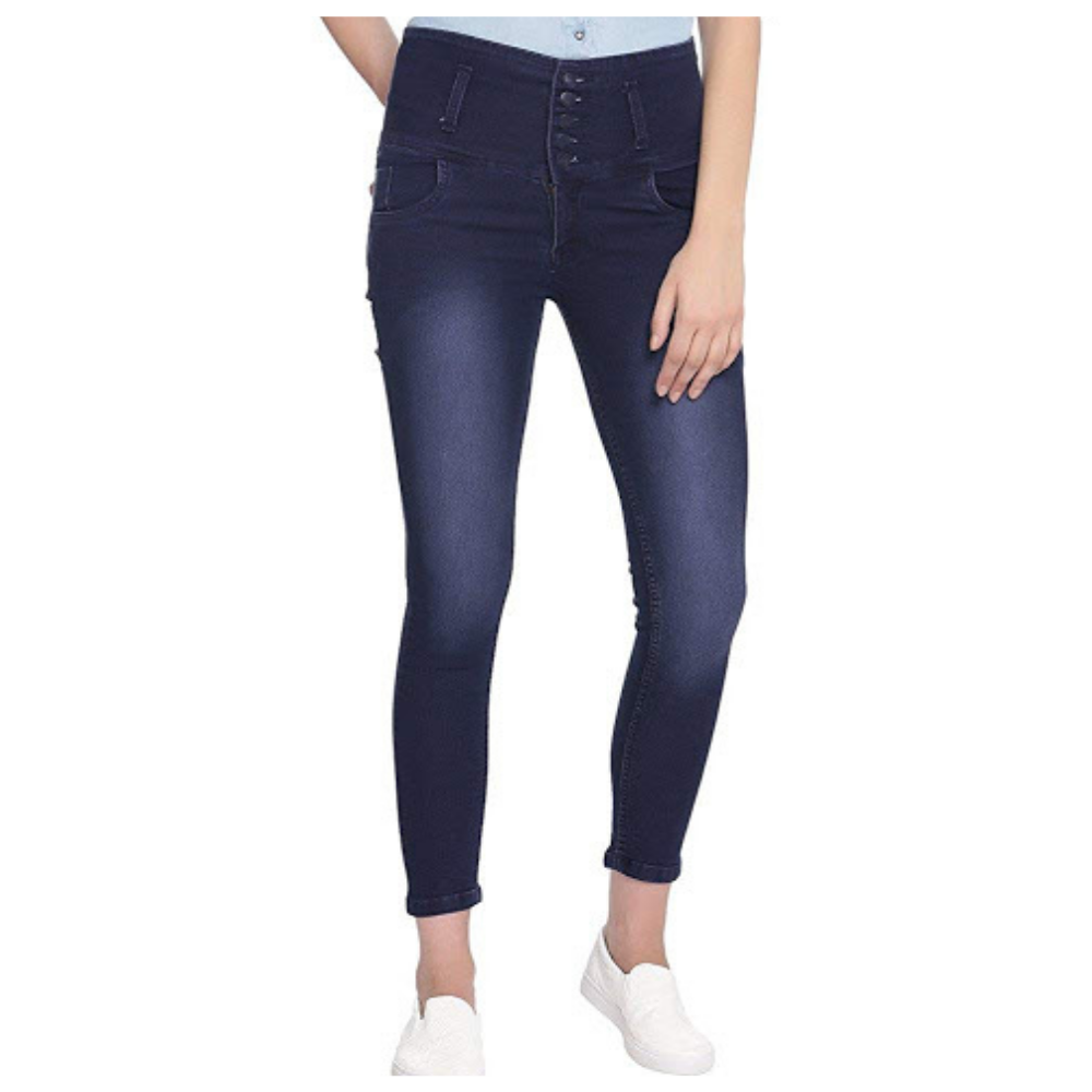 Timeless Fashion 2024's Premium Custom Stretchy High Waist Distressed Women's Skinny Denim Jeans Low Cost Crafted In Bangladesh