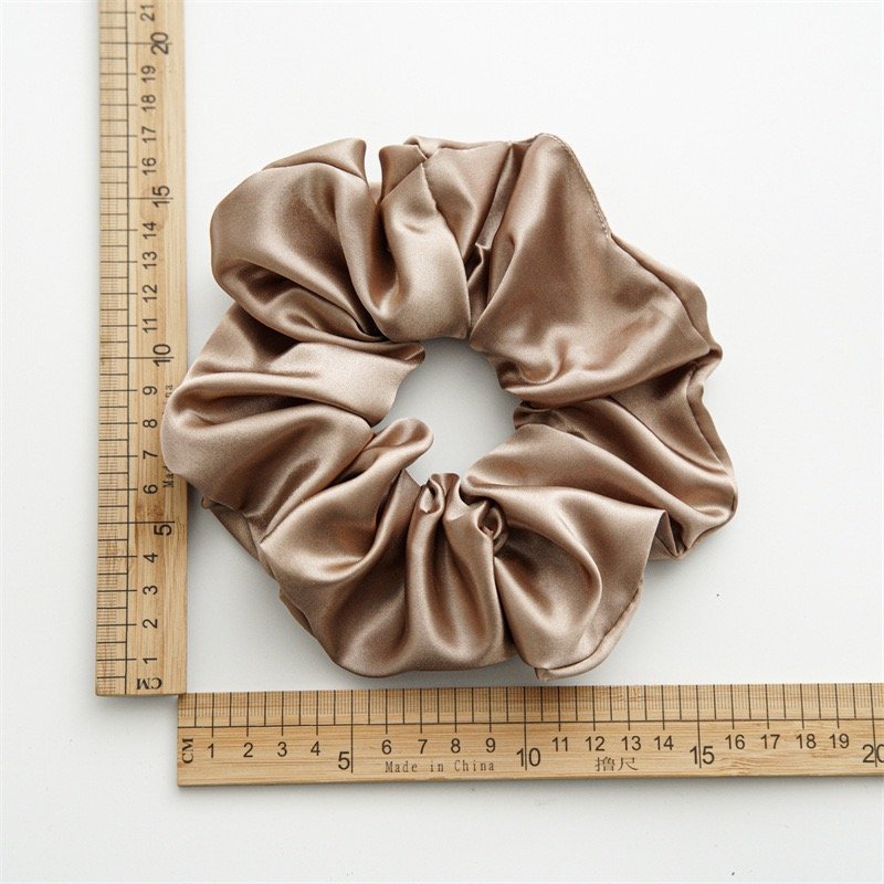 18cm Oversized Simple Design Solid Color Hair Ties Accessories Women Elastic Rubber Bands Silk Satin Big Large Hair Scrunchies