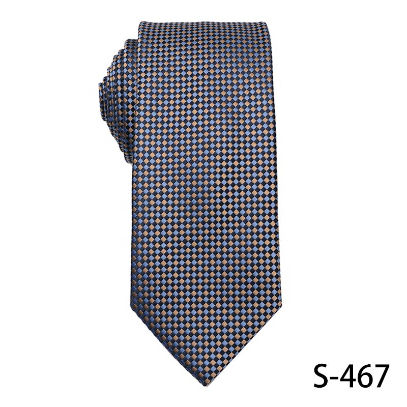 Mens Fashion Neckties High Quality 100% Polyester Ties For Men Stock Jacquard Navy Blue Business Ties For Banquet