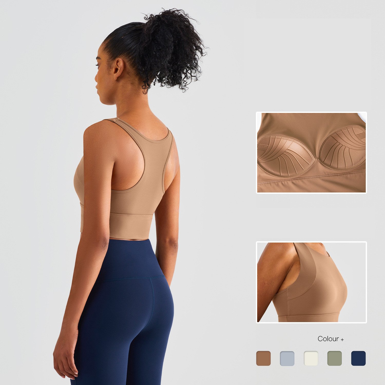 High Quality Gym Active Yoga Wear Back Twisted Yoga Bra Strappy Padded Spandex Sport Bra For Women