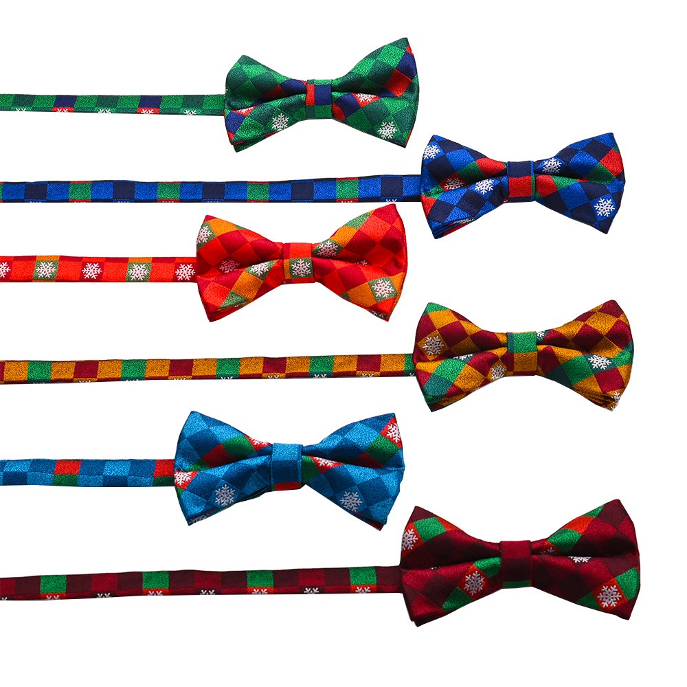 YiLi Men Christmas Xmas Polyester Self Bow Ties for Men