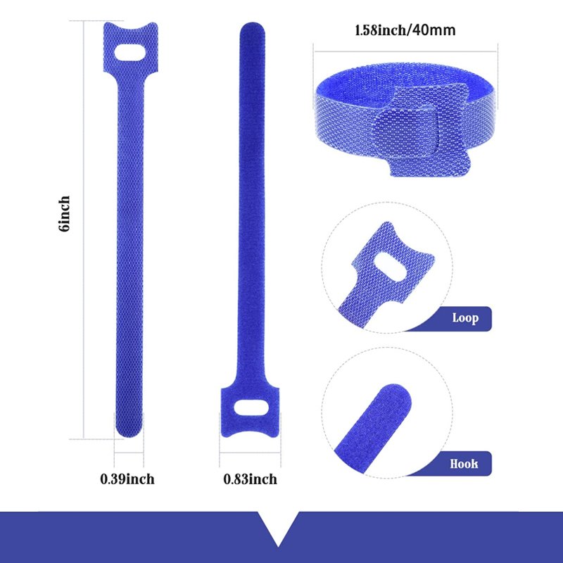 Stock Wholesale Back To Back Hook And Loop Strap Fastener Cable Organizer Colorful Reusable Cable Ties