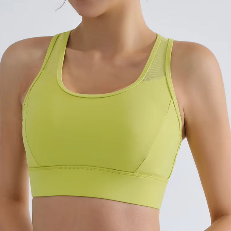 Custom Sportswear Gym Running Underwear High Impact Ice Silk Plus Size Push Up Strap Mesh Sports Bra