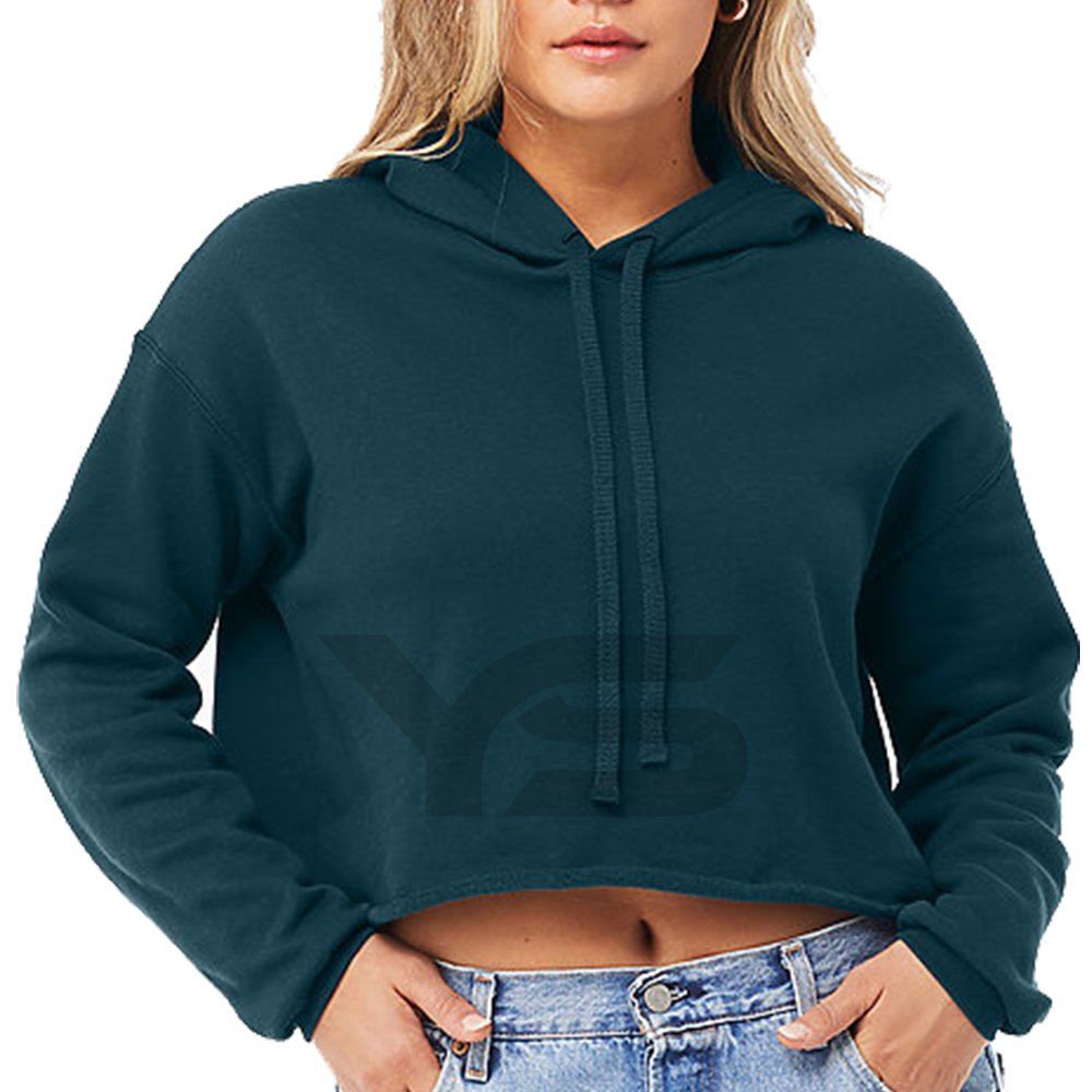 High Quality Oversized Women's Crop Hoodie Autumn And Winter Thick Hooded Sweatshirt Loose Casual Women's Custom Hoodies