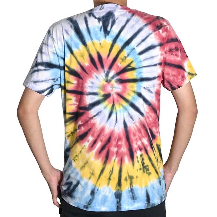 Customized short sleeve colorful tie-dye printing design t-shirts for men