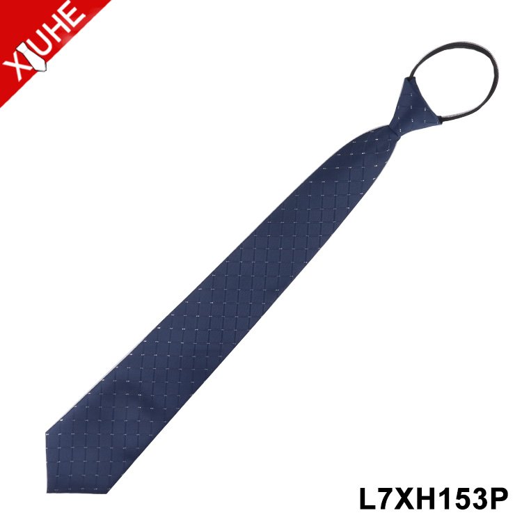 Blue Cheap Mens Zipper Necktie Weeding Formal Solid Color Ties Black Custom Polyester Zip Neck Ties