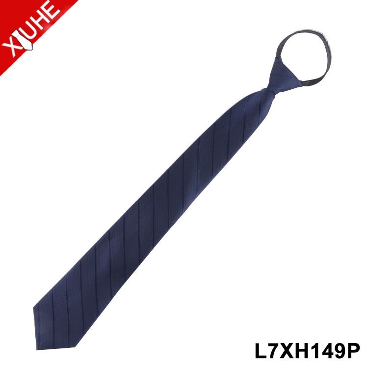 Blue Cheap Mens Zipper Necktie Weeding Formal Solid Color Ties Black Custom Polyester Zip Neck Ties