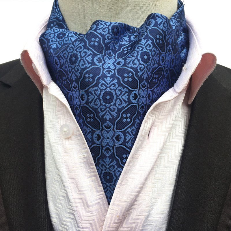 Odm/oem Corbatas Hombre Custom Logo Polyester Jacquard Ascot Classic Ties For Men Italian