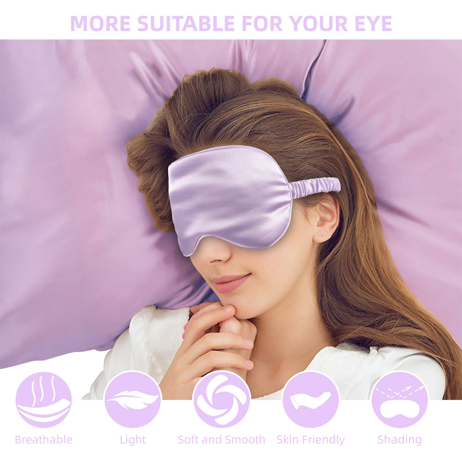Soft Luxury Silk Satin Sleeping Pillowcase Plus Hair Scrunchies and Sleep Eye Mask
