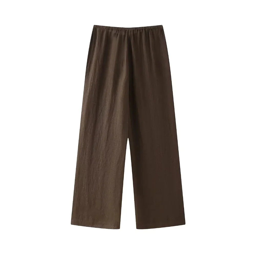 Women Fashion With Tied Loose Kimono Blouses And High Elastic Waist Straight Pants Female Two Piece Sets Mujer