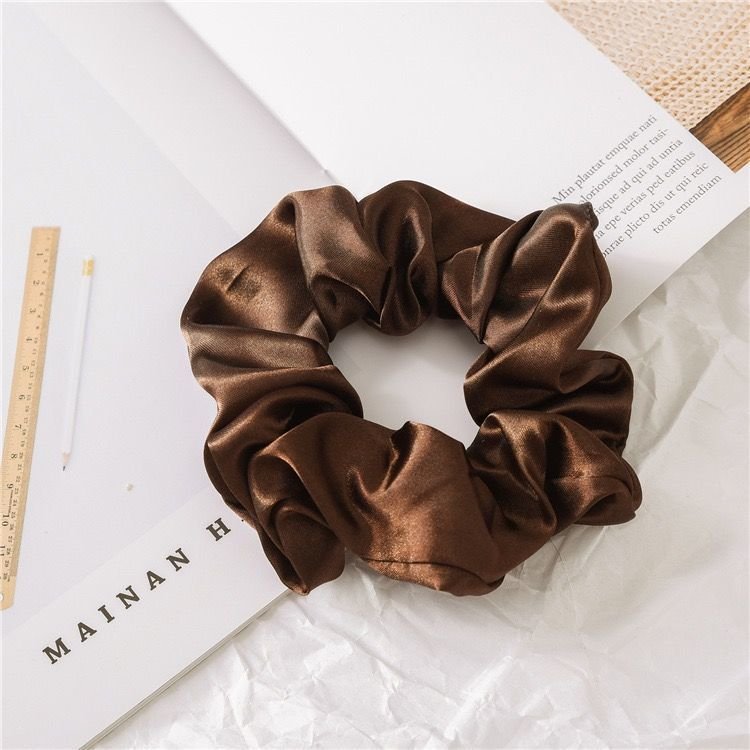 IFOND 1PC Satin Silk Solid Color Scrunchies Elastic Hair Bands New Women Girls Ponytail Holder Silk Hair Scrunchies