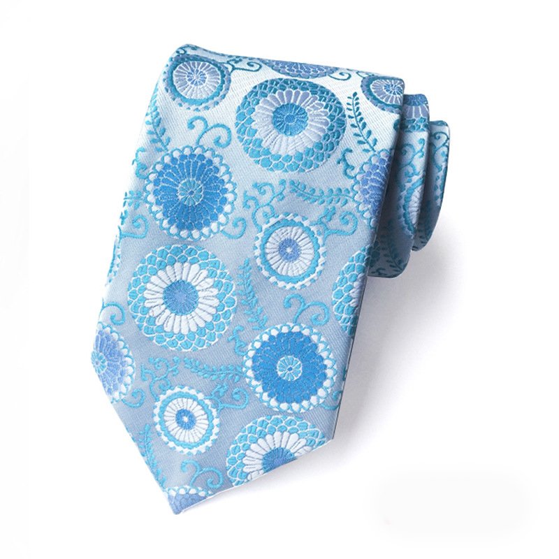 2024 new style luxury woven floral ties custom for men 100% silk quality