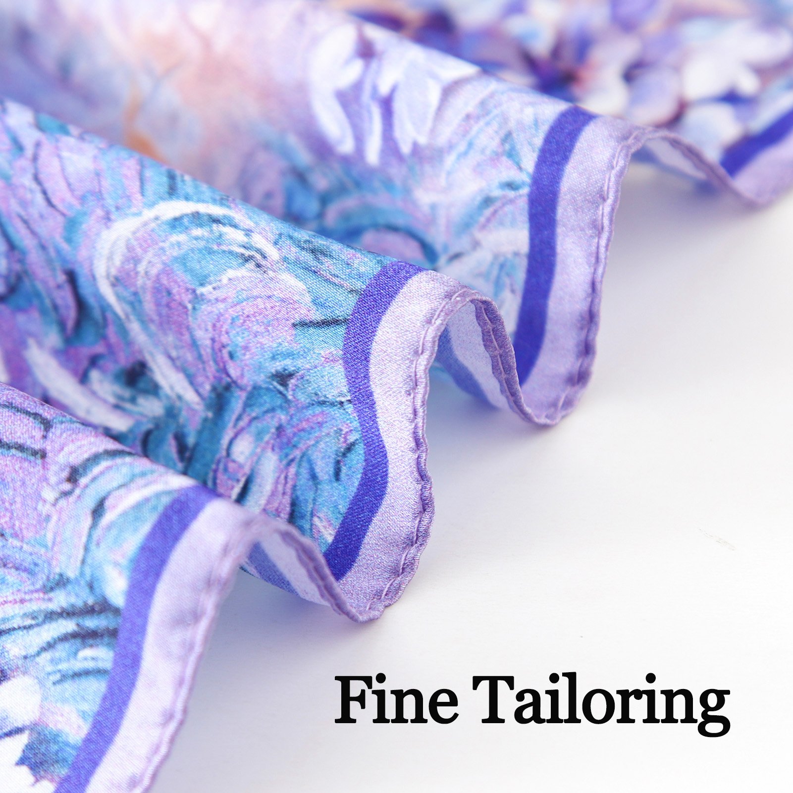 Wholesale newest women fashion flower pattern silk square 53cm neck tie scarf ladies silk hair wrap scarves scarf