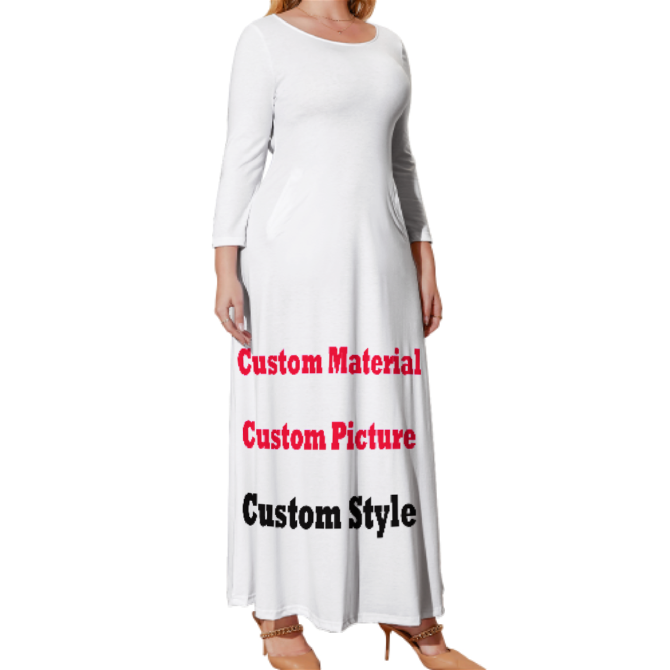 Hot Sale Crew Neck Polynesian Black White Dress Samoa Tribal Print Long Casual Dress Lady Elegant Plus Size Womens Dresses 5XL