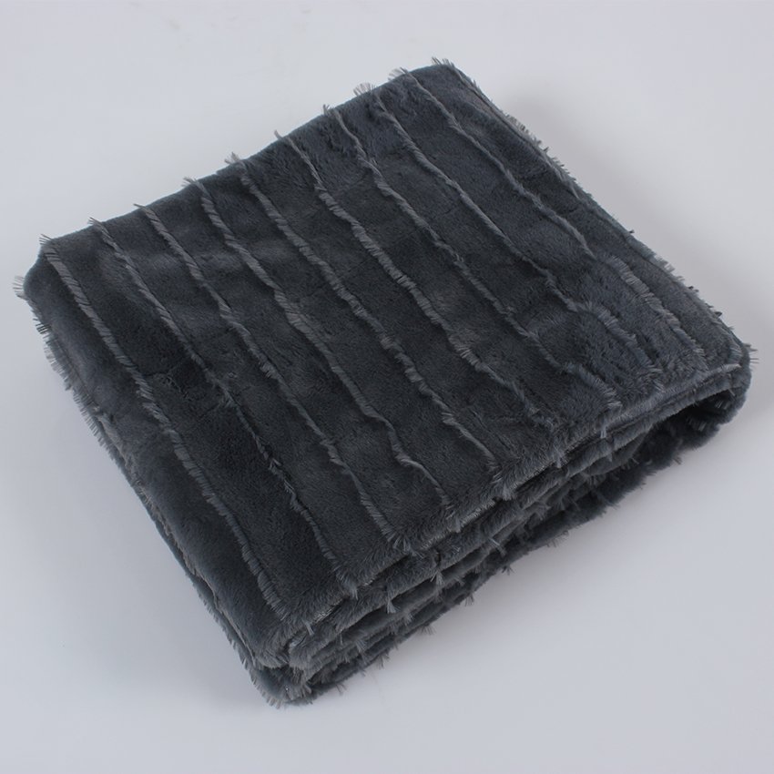 Factory High Quality Faux Fur Blanket Luxury Tie Dye Pink Bubble Double Sided Soft Rabbit Minky Throw Blankets