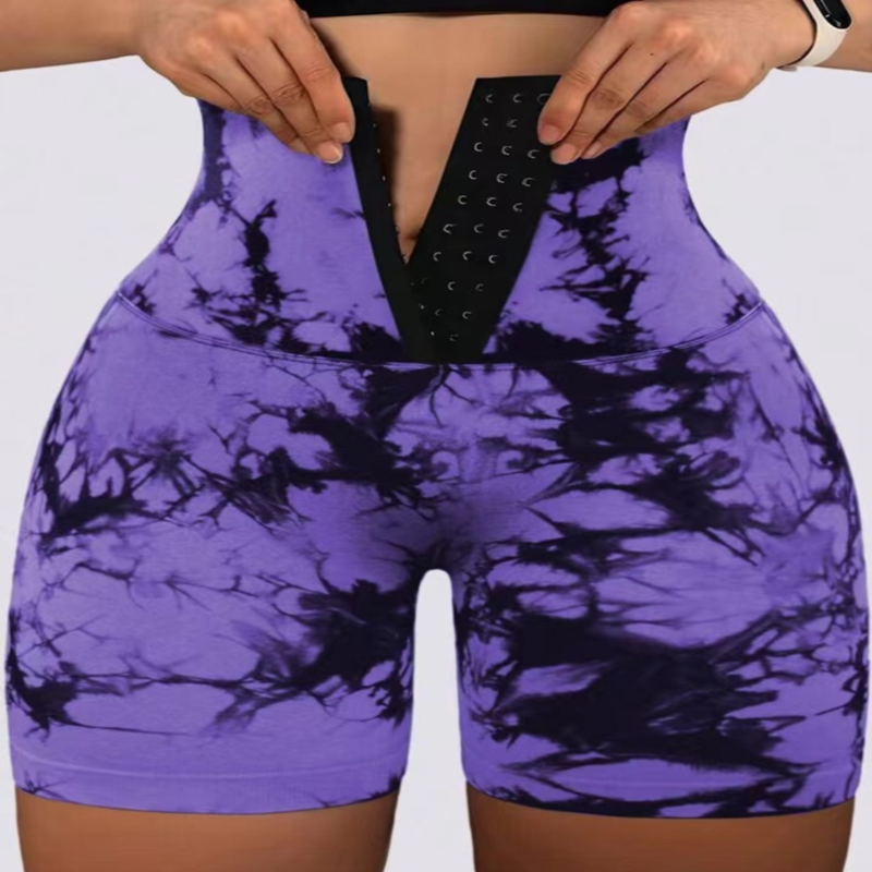 Hot selling new Push Up Tie Dye Yoga Shorts Women Gym Fitness SportsWear Workout Tights Running High Waist Leggings
