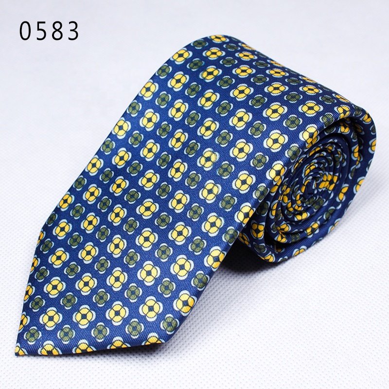 TONIVANI-43 Wholesale Shengzhou China Printed Digital Poliester Necktie Printing Male Neckties Polyester Gold Yellow Mens Ties