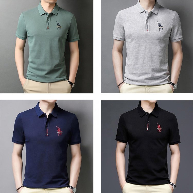 Men's Casual Streetwear Golf Polo Shirt Quick Dry 100% Polyester Customizable Embroidered Logo Short Sleeve Printed Knitted